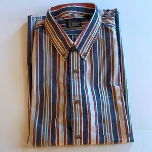 INC International Concepts vintage Men's Multicolor Striped Shirt large
